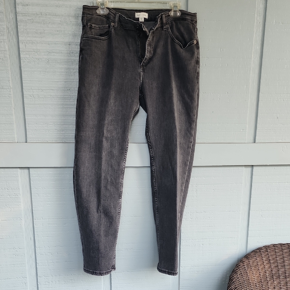 Mens Sun + Stone Charcoal Denim Jeans 33x30